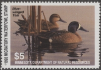 Scan of 1993 Minnesota Duck Stamp MNH VF