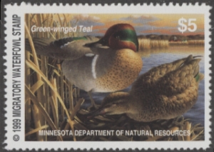 Scan of 1999 Minnesota Duck Stamp MNH VF