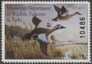 Scan of 1995 Mississippi Duck Stamp MNH VF