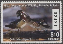 Scan of 2007 Mississippi Duck Stamp MNH VF