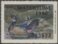 Scan of 1980 Missouri Duck Stamp MNH VF
