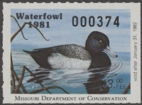 Scan of 1981 Missouri Duck Stamp MNH VF