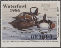 Scan of 1986 Missouri Duck Stamp MNH VF