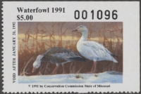 Scan of 1991 Missouri Duck Stamp MNH VF