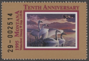 Scan of 1995 Montana Duck Stamp MNH VF