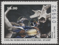 Scan of 1995 Nebraska Duck Stamp MNH VF
