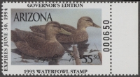 Scan of 1993 Arizona Duck Stamp Governor's Edition