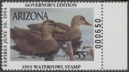Scan of 1993 Arizona Duck Stamp Governor's Edition