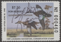 Scan of 1989 Louisiana Duck Stamp Governor's Edition MNH VF