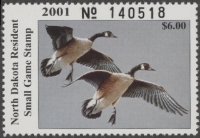 Scan of 2001 North Dakota Duck Stamp MNH VF