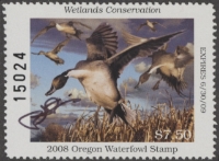 Scan of 2008 Oregon Duck Stamp MNH VF
