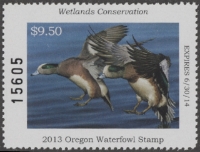 Scan of 2013 Oregon Duck Stamp MNH VF