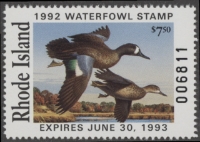 Scan of 1992 Rhode Island Duck Stamp MNH VF
