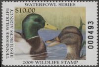 Scan of 2009 Tennessee Duck Stamp MNH VF