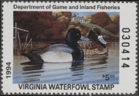 Scan of 1994 Virginia Duck Stamp MNH VF
