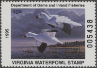 Scan of 1995 Virginia Duck Stamp MNH VF
