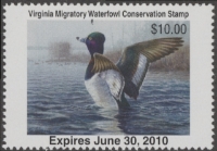 Scan of 2009 Virginia Duck Stamp MNH VF