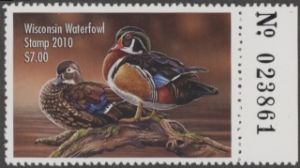 Scan of 2010 Wisconsin Duck Stamp MNH VF