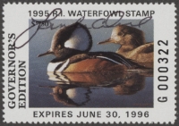 Scan of 1995 Rhode Island Duck Stamp Governor's Edition MNH VF