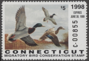 Scan of 1998 Connecticut Duck Stamp MNH VF