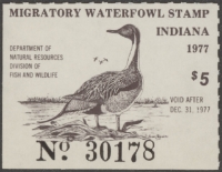 Scan of 1977 Indiana Duck Stamp MNH VF