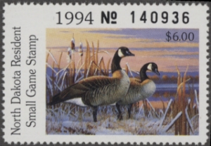 Scan of 1994 North Dakota Duck Stamp MNH VF