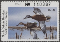Scan of 1992 North Dakota Duck Stamp MNH VF