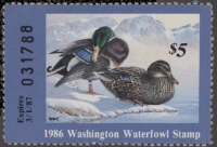 Scan of 1986 Washington Duck Stamp - First of State MNH VF