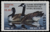 Scan of 1986 Alabama Duck Stamp MNH VF