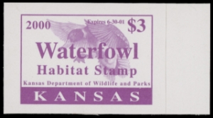 Scan of 2000 Kansas Duck Stamp MNH VF