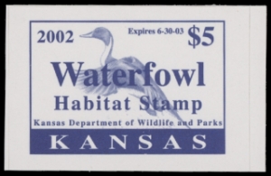 Scan of 2002 Kansas Duck Stamp MNH VF