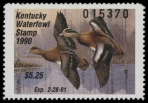 Scan of 1990 Kentucky Duck Stamp MNH VF