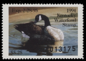 Scan of 1994 Kentucky Duck Stamp MNH VF