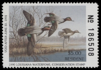 Scan of 1990 Louisiana Duck Stamp MNH VF