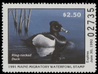 Scan of 1991 Maine Duck Stamp MNH VF