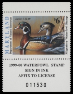 Scan of 1999 Maryland Duck Stamp MNH VF