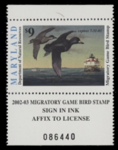 Scan of 2002 Maryland Duck Stamp MNH VF