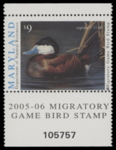 Scan of 2005 Maryland Duck Stamp MNH VF