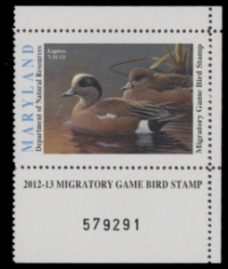 Scan of 2012 Maryland Duck Stamp MNH VF