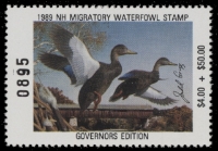 Scan of 1989 New Hampshire Duck Stamp - Governor's Edition MNH VF