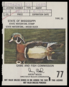 Scan of 1976 Mississippi Duck Stamp - First of State MNH VF