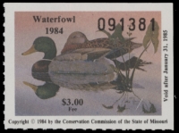 Scan of 1984 Missouri Duck Stamp MNH VF