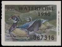 Scan of 1980 Missouri Duck Stamp MNH VF