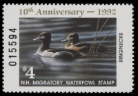 Scan of 1992 New Hampshire Duck Stamp MNH VF