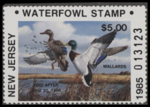 Scan of 1985 New Jersey Duck Stamp  MNH VF