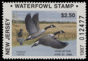 Scan of 1987 New Jersey Duck Stamp