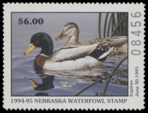 Scan of 1994 Nebraska Duck Stamp MNH VF