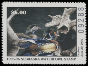 Scan of 1995 Nebraska Duck Stamp MNH VF