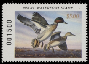 Scan of 1988 North Carolina Duck Stamp MNH VF