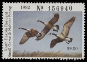 Scan of 1982 North Dakota Duck Stamp - First of State MNH VF